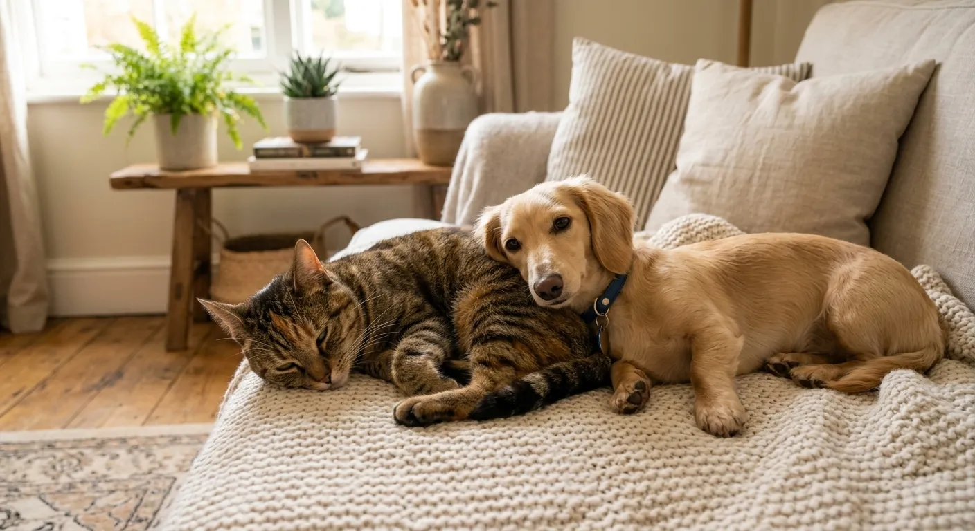 Teckel et chat